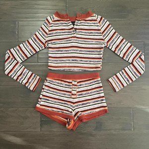 2 piece striped striped loungewear pajama set, Out From Under/Urban Outfitters